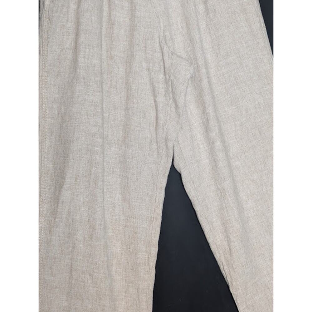 BRIGGS Womens Large Linen blend pull On Tan Pants Minimalist hippie natural - Picture 3 of 8